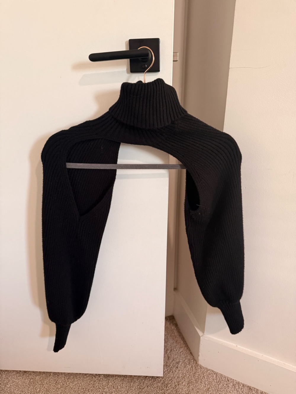 Black Turtleneck Bolero Sweater Shrug